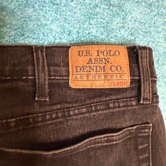 US Polo Assn Men’s Black Jeans 38x30 Straight Leg Stretch Denim (Fits 38x28) - Picture 12 of 16
